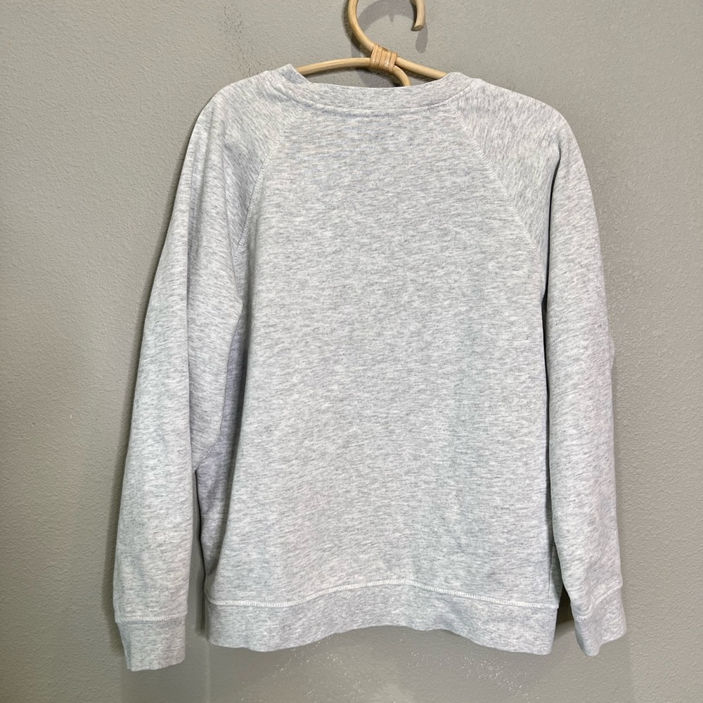 Topshop Fleece Scoop Neck Heather Gray Sweatshirt Size 8 - Picture 3 of 13